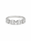 Classic Oval Baguette Half Eternity Diamond Ring 14K