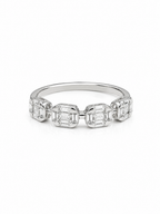 Classic Oval Baguette Half Eternity Diamond Ring 14K