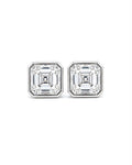 Classic 6.34cts Asscher Solitaire Stud Diamond Earrings 18K