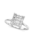 Classic Square Baguette Diamond Ring 14K