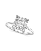 Classic Square Baguette Diamond Ring 14K