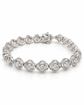 Classic 4.20CTW Flower Round Full Eternity Diamond Bracelet 14K