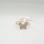 XX Calssic Golden Dainty Butterfly Diamond Ring 18K