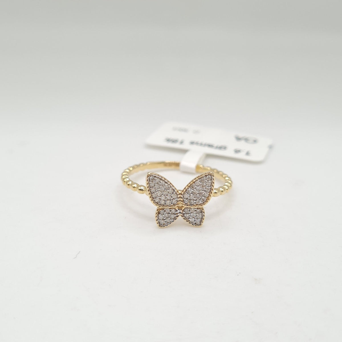 XX Calssic Golden Dainty Butterfly Diamond Ring 18K