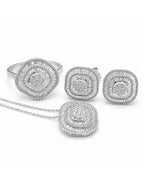 Classic Cushion Baguette Diamond Jewelry Set 14K