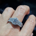 2in1 Round Solitaire Paved Diamond Engagement Ring 18K