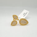 Trio Pear Overlap Golden Beaded Diamond Ring 18K