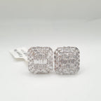 Classic Emerald Baguette Statement Diamond Earrings 18K