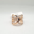 Rosegold Crossover Deco Diamond Ring 18K