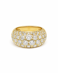 Classic Paved Golden Band Diamond Ring 18K