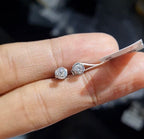 Classic 0.20cts Round Solitaire Stud Diamond Earrings 18K