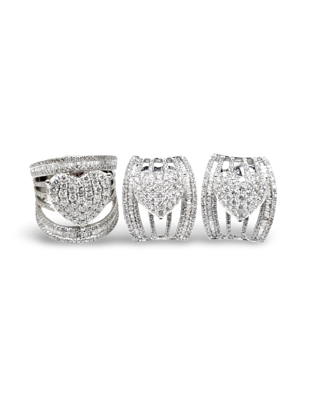 Heart Cage Statement Diamond Jewelry Set 14K