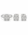 7ct Face Classic Round Invisible Setting Paved Diamond Jewelry Set 14K