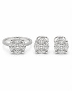 7ct Face Classic Round Invisible Setting Paved Diamond Jewelry Set 14K