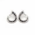 Fancy Black Diamond Hoop Diamond Earrings 14K