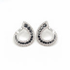 Fancy Black Diamond Hoop Diamond Earrings 14K