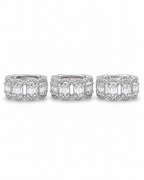 Classic Hoop Oval Baguette Half Eternity Diamond Jewelry Set 14K