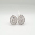 Classic Oval Baguette Diamond Earrings 18K