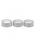 Classic Hoop Round Half Eternity Hoop Diamond Jewelry Set 14K