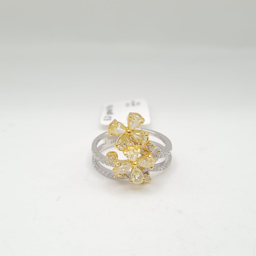 Fancy Yellow Colored Diamond Ring 18K