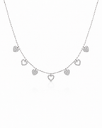 Classic Heart Station Diamond Necklace 14K