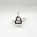 Heart Crossover Deco Black Onyx Diamond Ring 18K