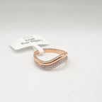 Rosegold Paved Wave Half Eternity Diamond Ring 18K