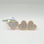 Golden Heart Paved Diamond Jewelry Set 14K