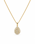 Classic Pear Pendant Golden Diamond Necklace 18K