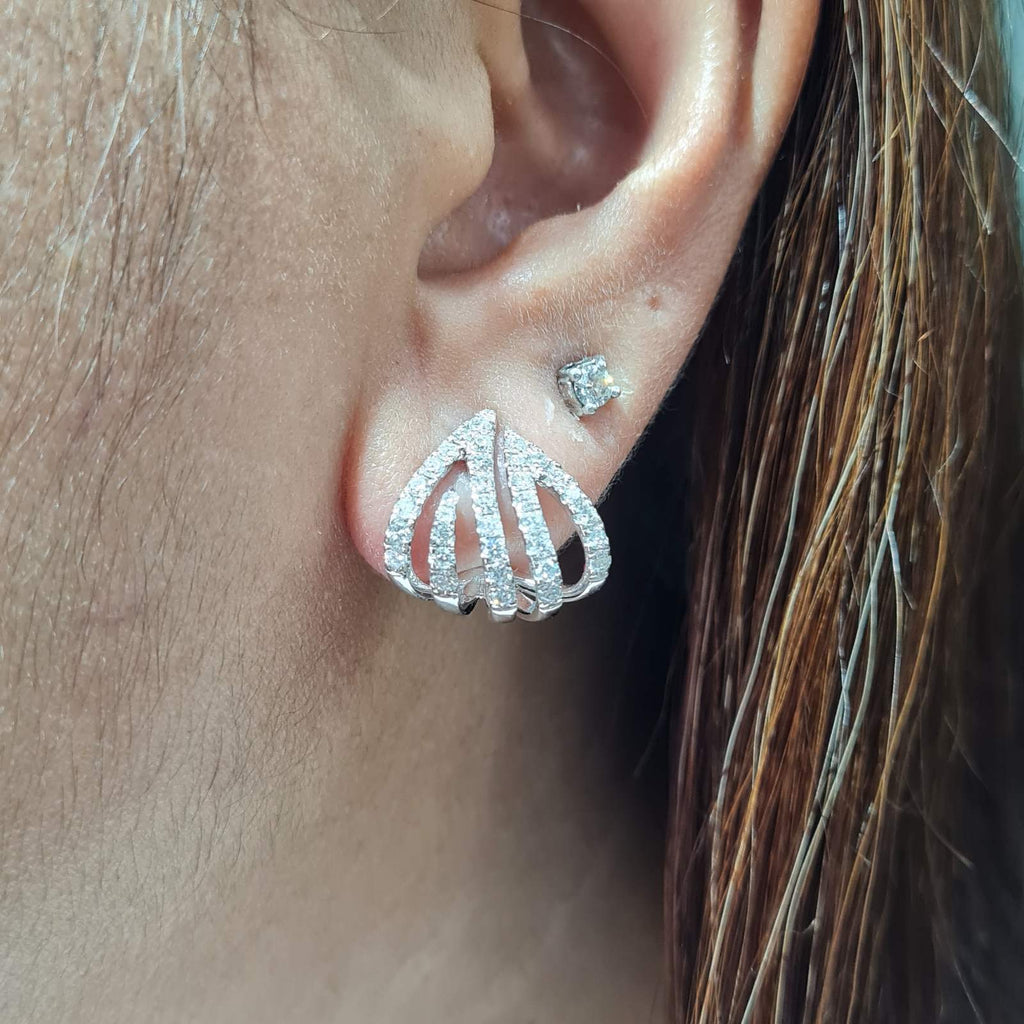 Huggie Paved Diamond Earrings 18K