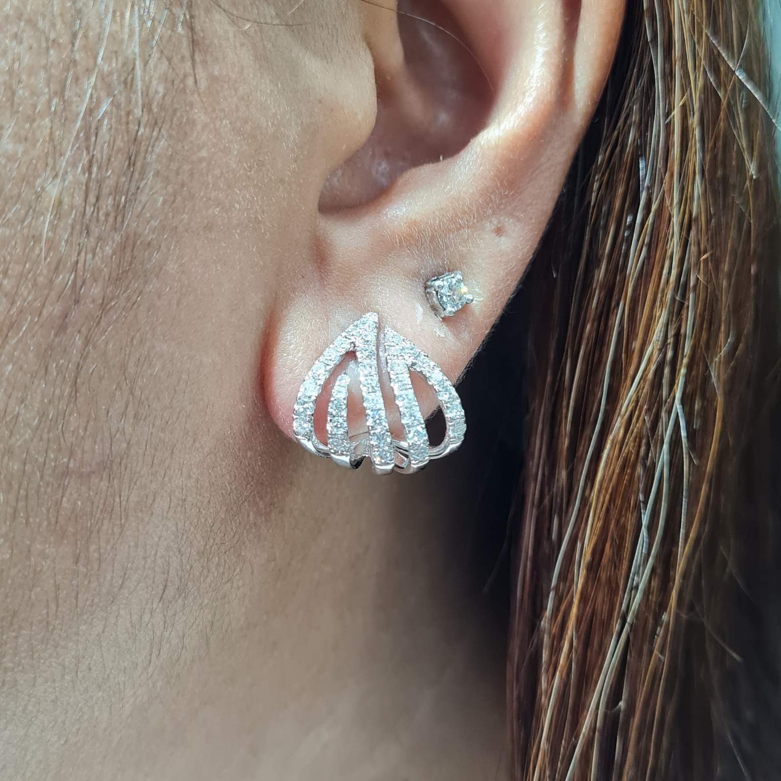 Huggie Paved Diamond Earrings 18K