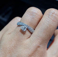 1ct Pear Solitaire Paved Wrap Diamond Engagement Ring 18K