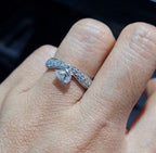 1ct Pear Solitaire Paved Wrap Diamond Engagement Ring 18K