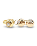 Golden Round Chunky Dome Diamond Jewelry Set 18K