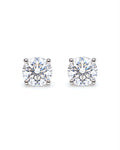Classic 1.60cts Round Solitaire Stud Diamond Earrings 18K GIA