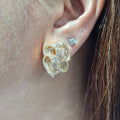 Swirl Overlap Golden Diamond Earrings 18K