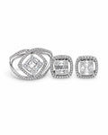Classic Square Cushion Halo Diamond Jewelry Set 14K