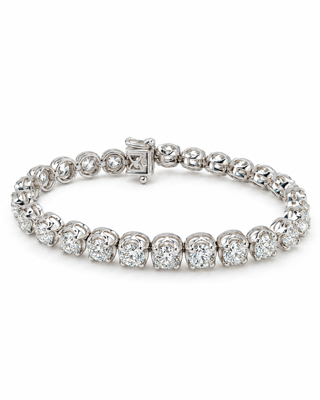 Classic 13.11CTW Round Full Eternity Tennis Diamond Bracelet 14K