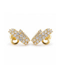 Round Huggie Golden Diamond Earrings 14K