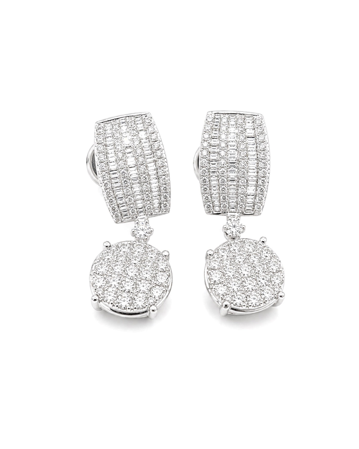 Classic Round Millionaire’s Drop Dangling Diamond Earrings 14K