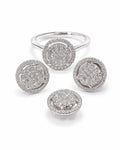 Classic Round Halo Invisible Setting Diamond Jewelry Set 14K