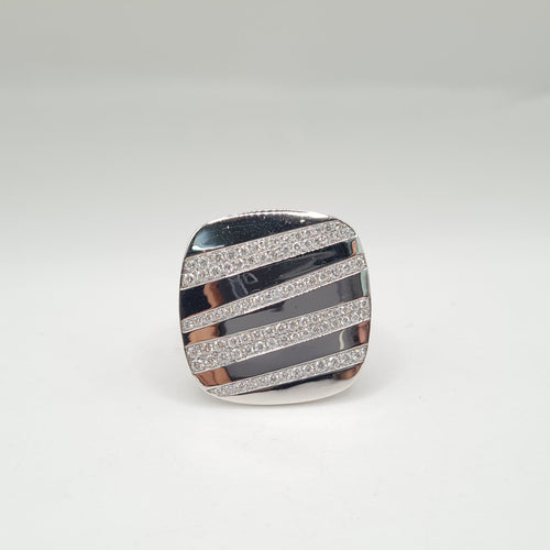 Bar Statement Diamond Ring 14K
