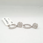 Classic Round Baguette Dangling Hoop Diamond Earrings 18K
