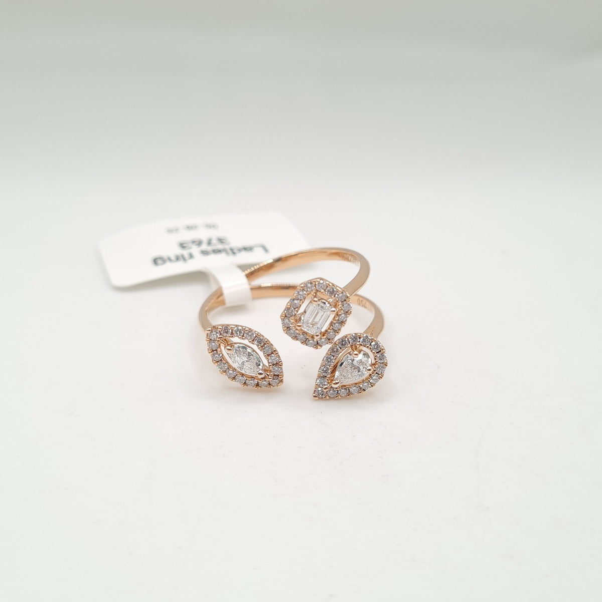 Rosegold Cluster Deco Diamond Ring 18K