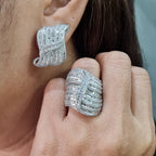 Baguette Leaf Statement Diamond Jewelry Set 14K