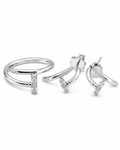 Classic Hoop Nail Deco Diamond Jewelry Set 14K