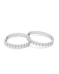 Classic Heart Baguette Hoop Statement Diamond Earrings 14K