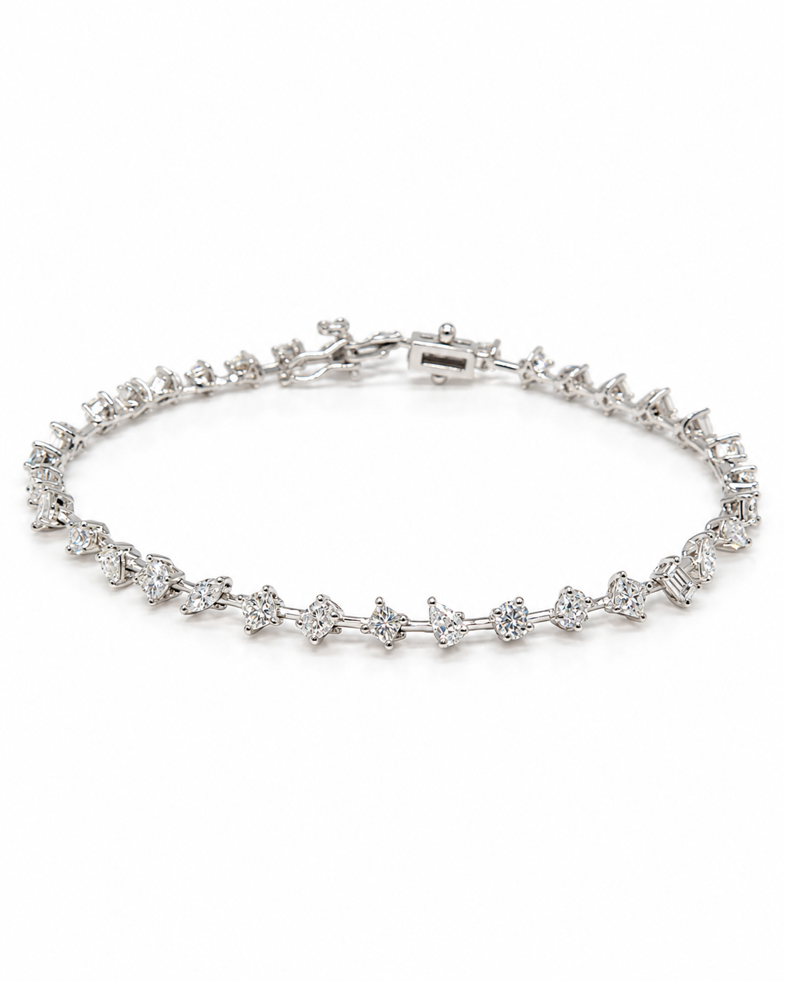 Classic 3.50CTW Multi-Shape Full Eternity Tennis Diamond Bracelet 14K