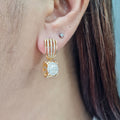 XX Classic Round Paved Hoop Dangling Diamond Earrings 14K