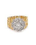 Classic Golden Round Rositas Signet Diamond Ring 14K
